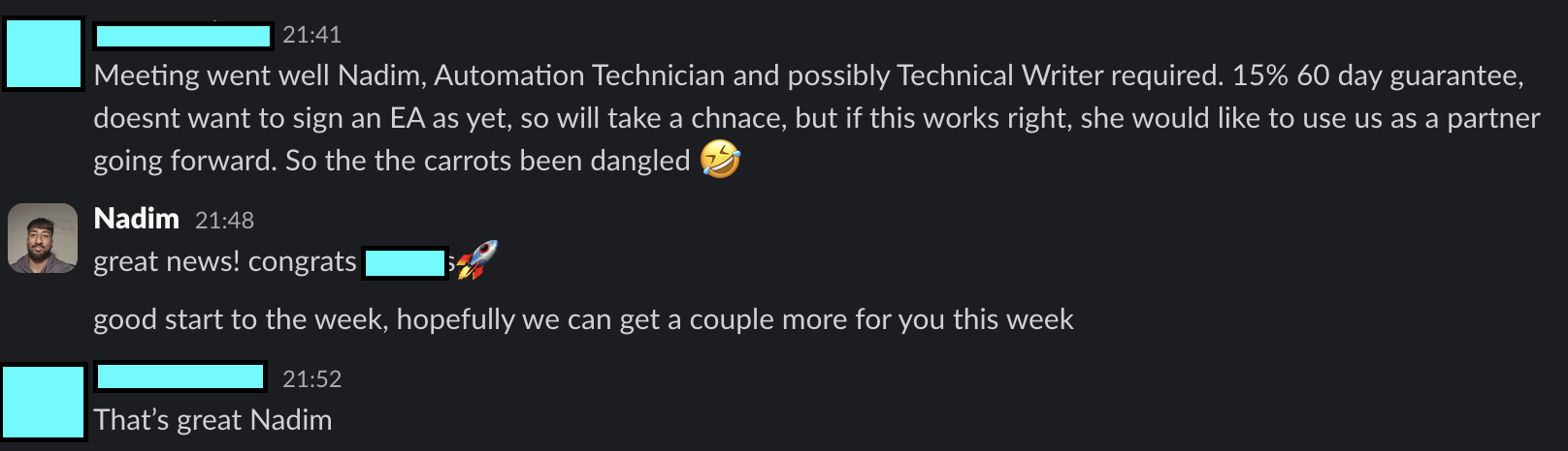 Client Slack message 5